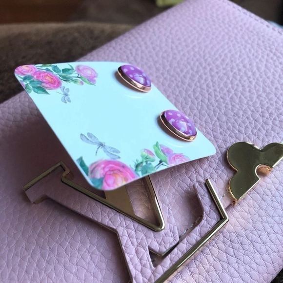 Handmade Dotted Stud Earrings - Picture 2 of 3